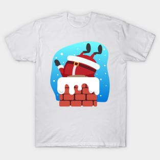 Santa Сomes Down the Chimney T-Shirt